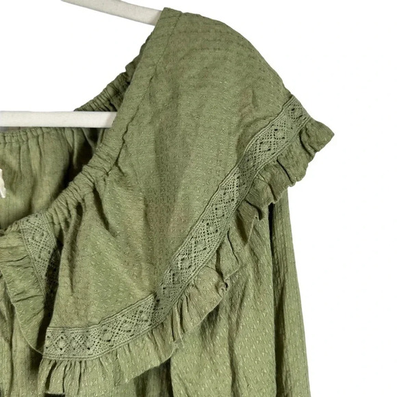 Promesa NWT  Prairie Collar Green Button Front size Small NWT Feminine Girlie - Picture 7 of 11